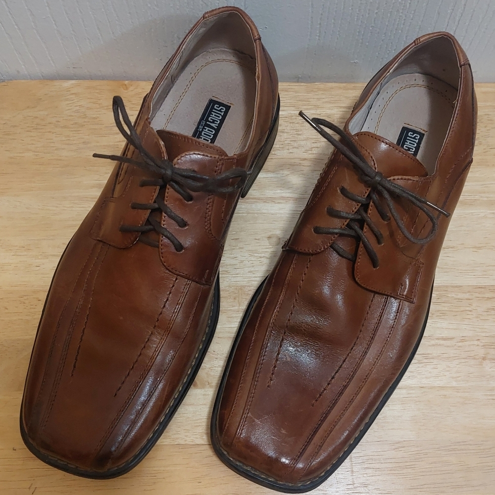Men's Stacy Adams Brown Laced Dress Shoes Size 10.5